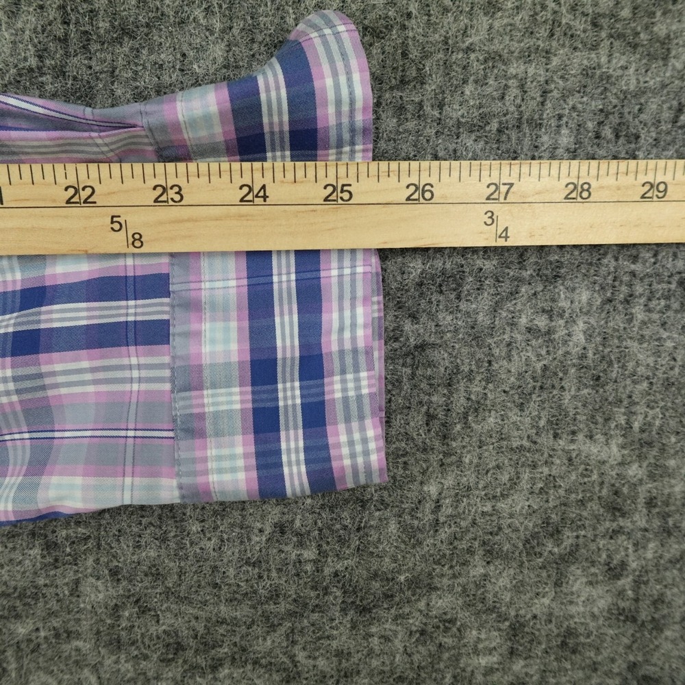 Vineyard Vines Shirt Mens Medium Blue Plaid Pink On The Go Performance Brrr - Picture 9 of 9